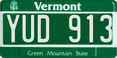 VT license plate YUD913