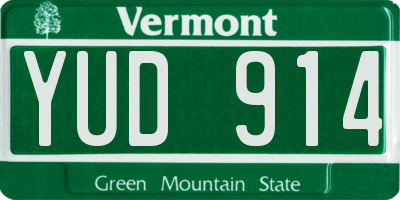 VT license plate YUD914