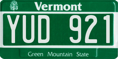 VT license plate YUD921