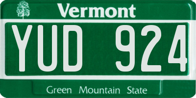VT license plate YUD924