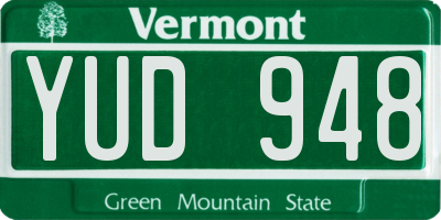 VT license plate YUD948