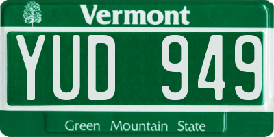 VT license plate YUD949