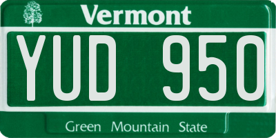 VT license plate YUD950
