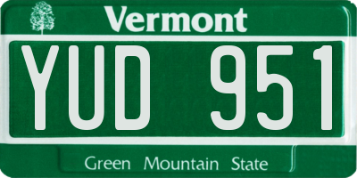VT license plate YUD951