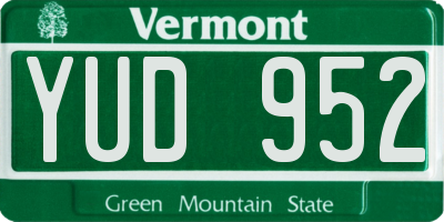 VT license plate YUD952