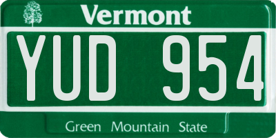 VT license plate YUD954