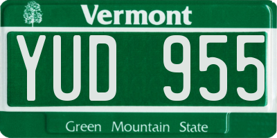 VT license plate YUD955