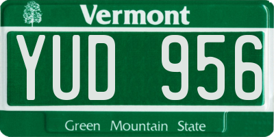 VT license plate YUD956