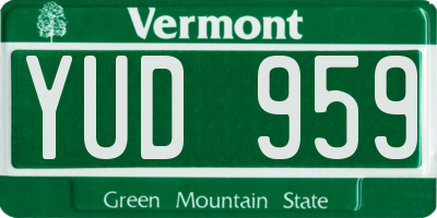 VT license plate YUD959