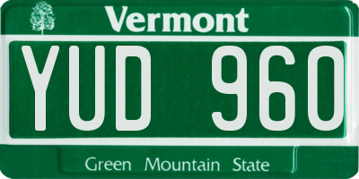 VT license plate YUD960