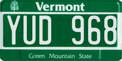 VT license plate YUD968