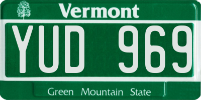 VT license plate YUD969