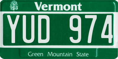 VT license plate YUD974
