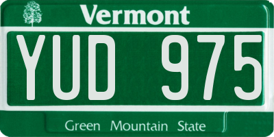 VT license plate YUD975