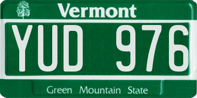 VT license plate YUD976