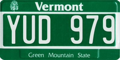 VT license plate YUD979