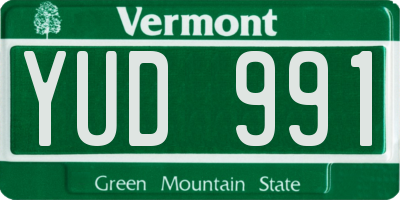 VT license plate YUD991