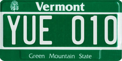 VT license plate YUE010