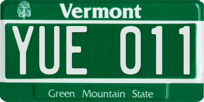 VT license plate YUE011