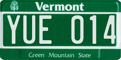 VT license plate YUE014