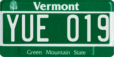 VT license plate YUE019