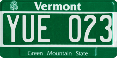 VT license plate YUE023