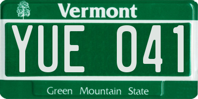 VT license plate YUE041