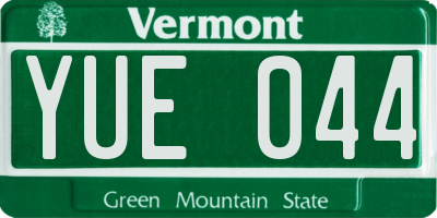 VT license plate YUE044