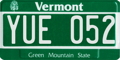VT license plate YUE052