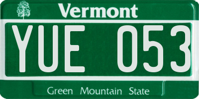 VT license plate YUE053