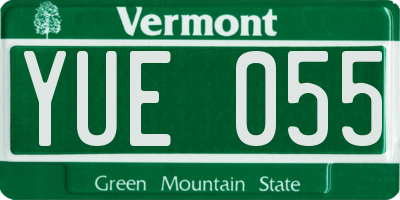 VT license plate YUE055