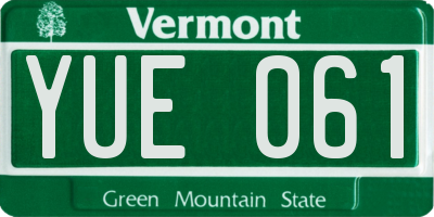 VT license plate YUE061
