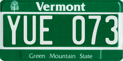 VT license plate YUE073
