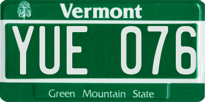 VT license plate YUE076
