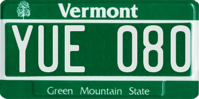 VT license plate YUE080