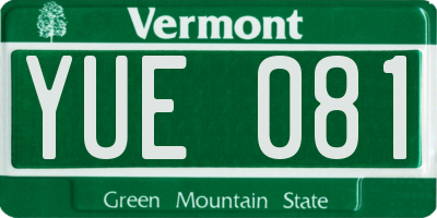 VT license plate YUE081