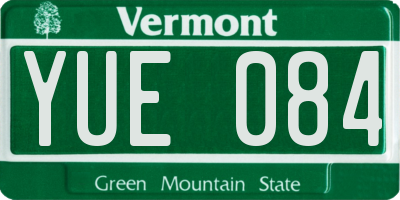 VT license plate YUE084