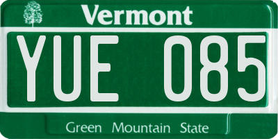 VT license plate YUE085