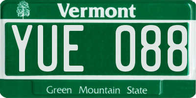 VT license plate YUE088
