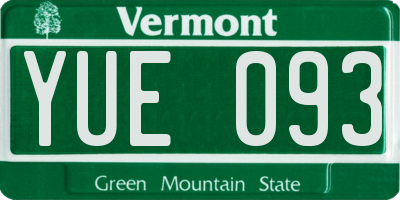 VT license plate YUE093