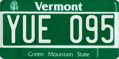 VT license plate YUE095