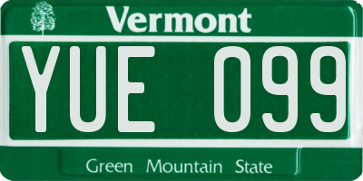VT license plate YUE099