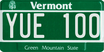 VT license plate YUE100