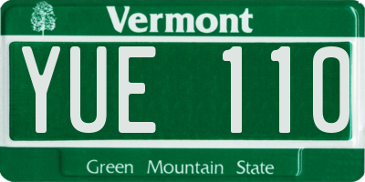 VT license plate YUE110