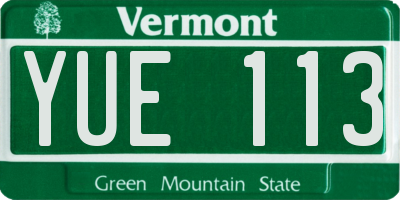VT license plate YUE113