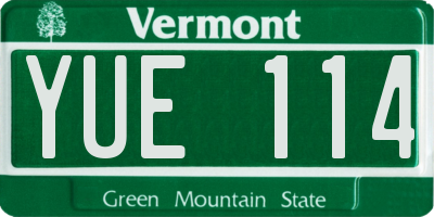 VT license plate YUE114