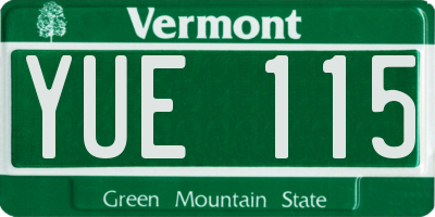 VT license plate YUE115