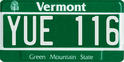 VT license plate YUE116