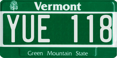 VT license plate YUE118