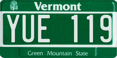 VT license plate YUE119